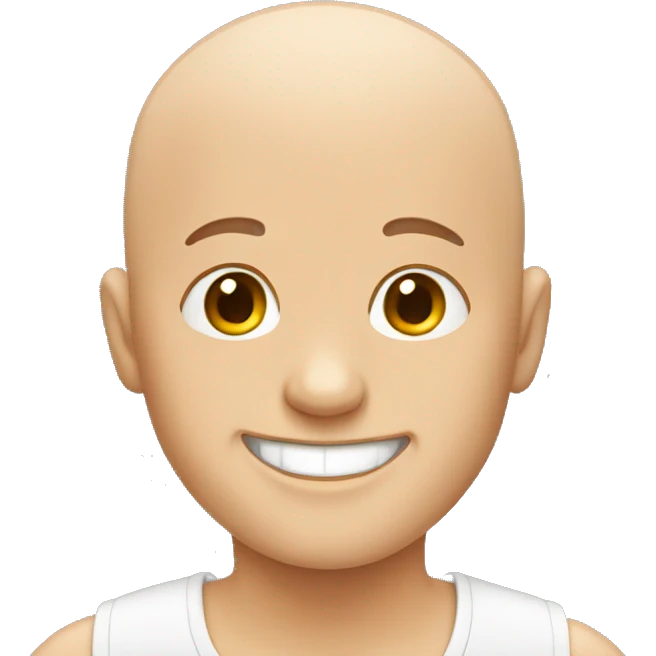 bald boy smiling indoors emoji