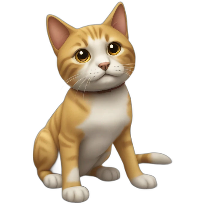 Un chat sur un chien emoji
