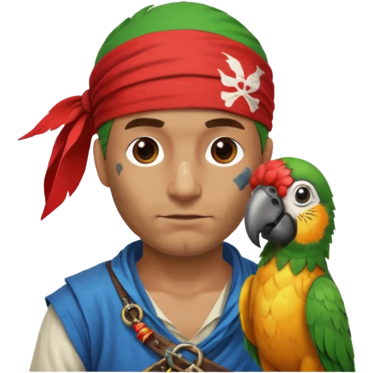 pirate and parrot emoji