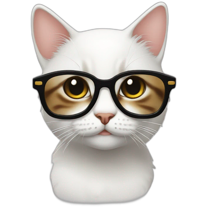 joven piel blanca gafas y gato emoji