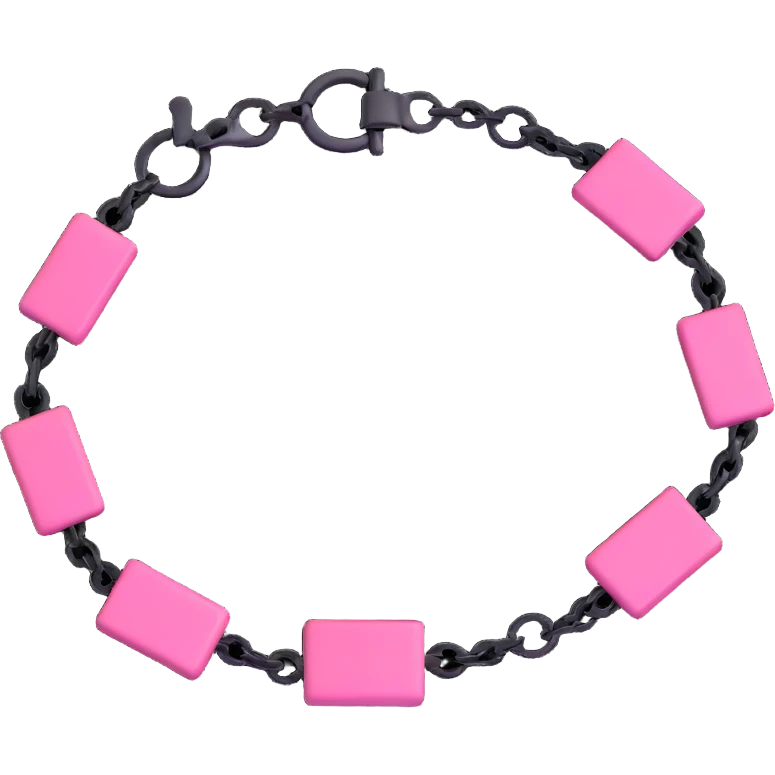 realistic 3D gothic bracelet with pink accent, minimal and dark emoji