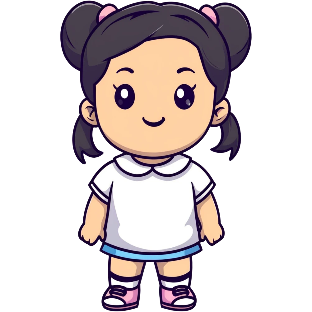 Cute little girl with pigtails emoji