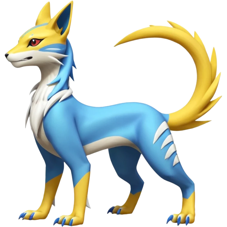 Latias-Vernid-Lombax-Renamon-Zeraora-Bastet-Fakémon-hybrid-fusion-creature, full body emoji