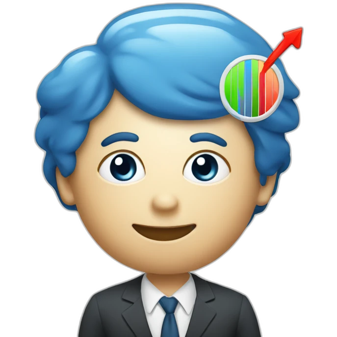a graph of growing interest in business digitalization emoji