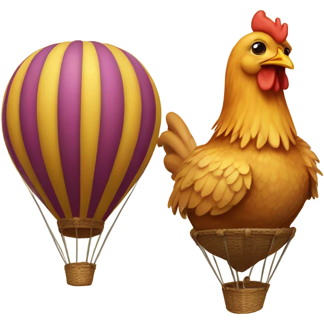 chicken in a hot air balloon emoji