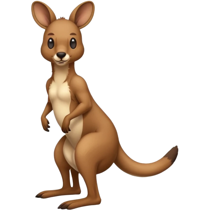 Kangaroo doing a 💩 emoji