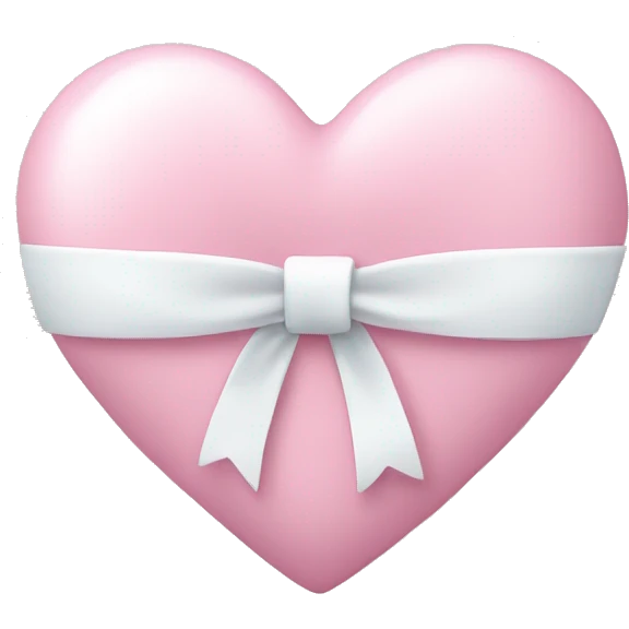 Pastel pink heart with white bow emoji