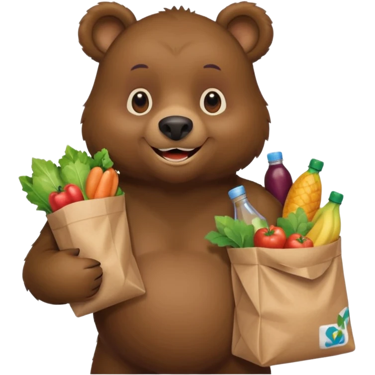 bear with grocery emoji