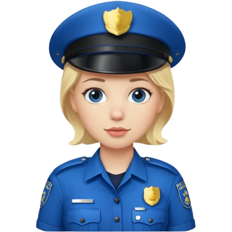 female police officer with blue buckle emoji