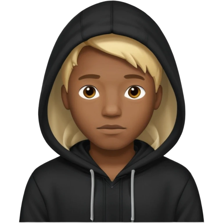 Hooded blonde black man emoji
