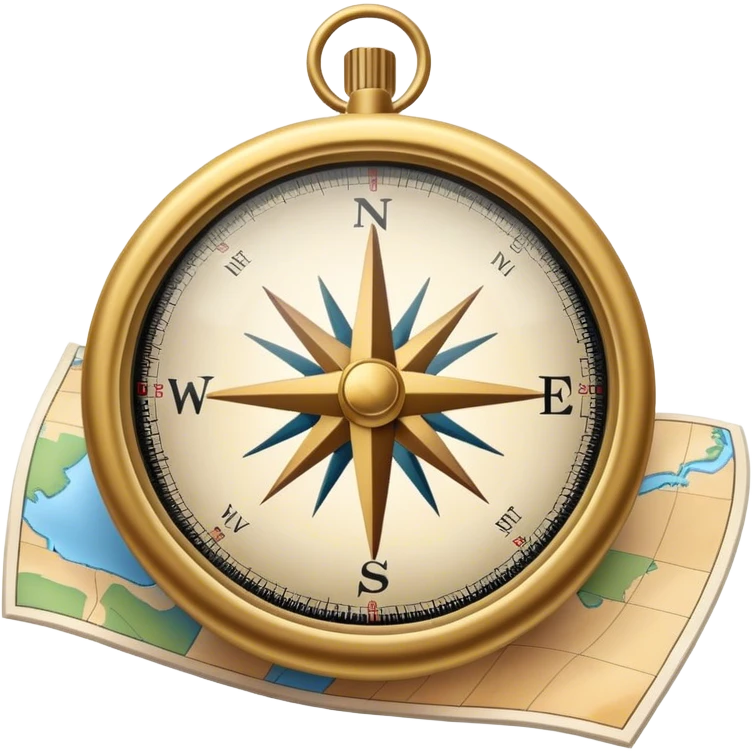 A compass with a map background emoji