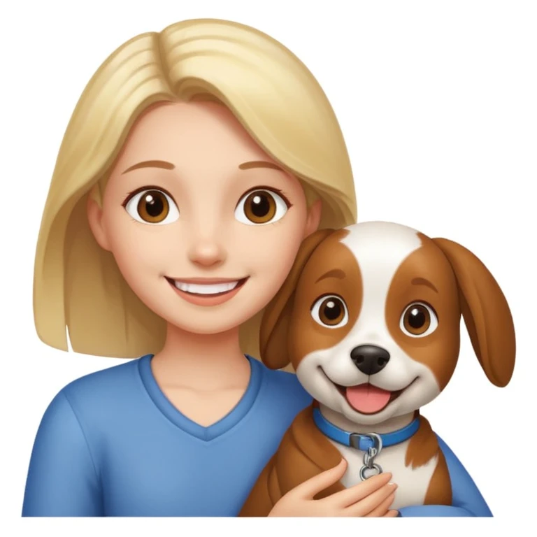 girl and her pet dog emoji