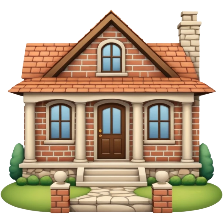 house no trees  not wooden like cartoonish almost only the front emoji