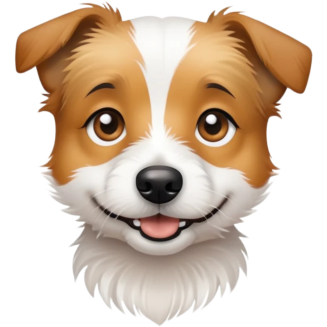 scruffy jack russell mix with big eyes emoji