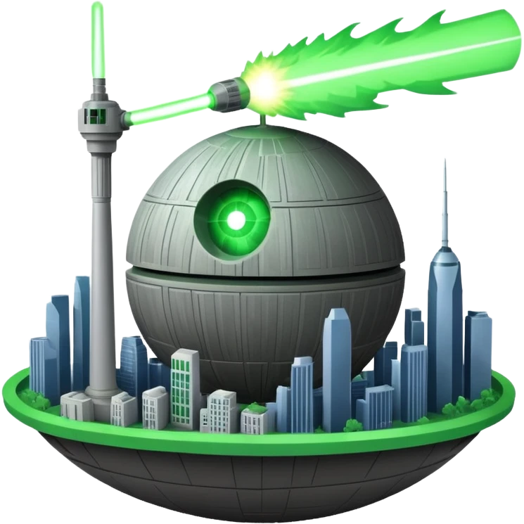 Death star firing at usa emoji