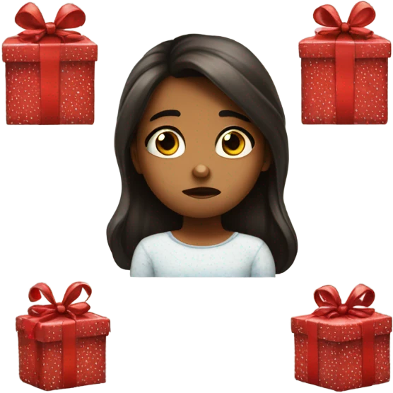 5 years old girl sad for christmas gift emoji