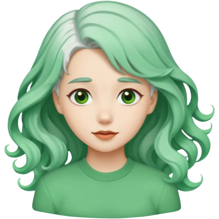 girl with white  green hair clip emoji