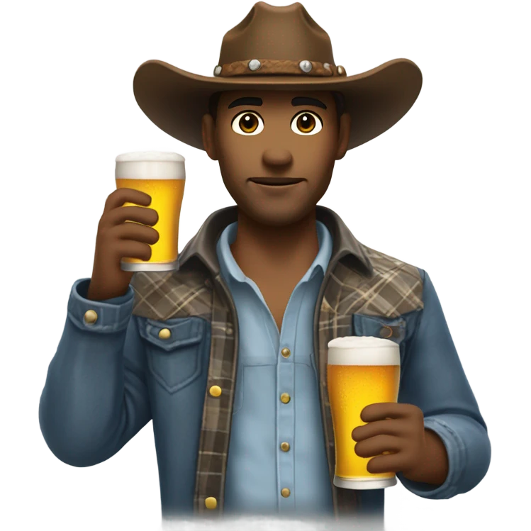 Cowboy drinking a beer emoji