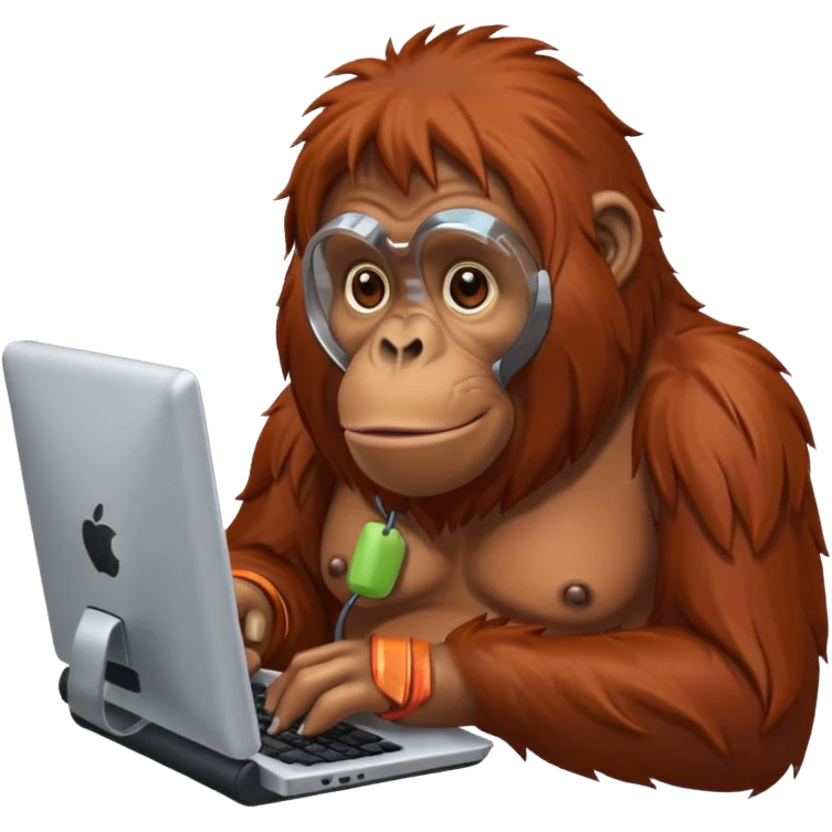 An orangutan on a computer  emoji