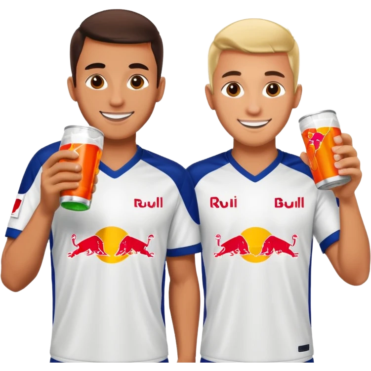 Red bull energy drink imogi for soccer players drinking red bull energy drink while playing soccer emoji