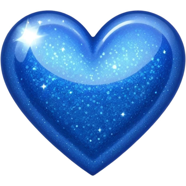glitter heart with blue sparkles emoji