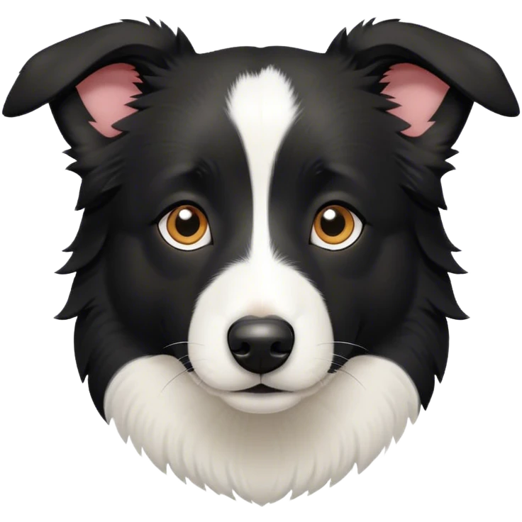 Short haired black border collie mix all black with white only on nose emoji