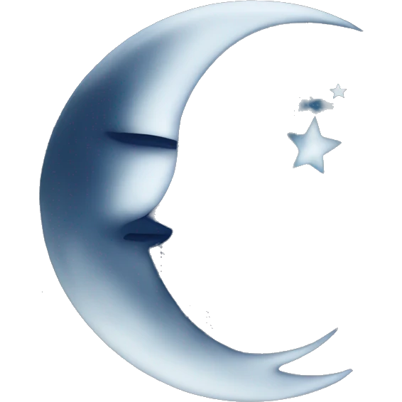A dark blue moon with a small white bow on the right side emoji