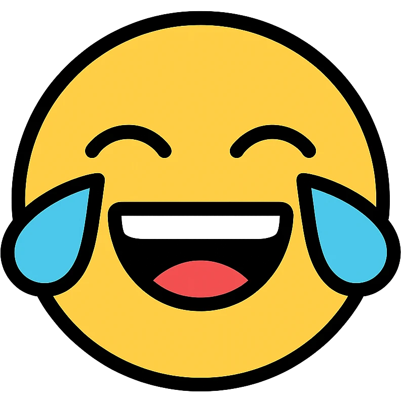 color outline icon of a laughing face emoji