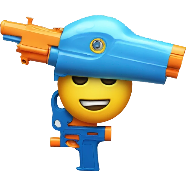 emoji with watergun shooting it’s head emoji