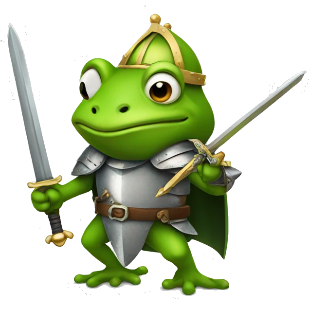 A Knight Frog with a sword emoji