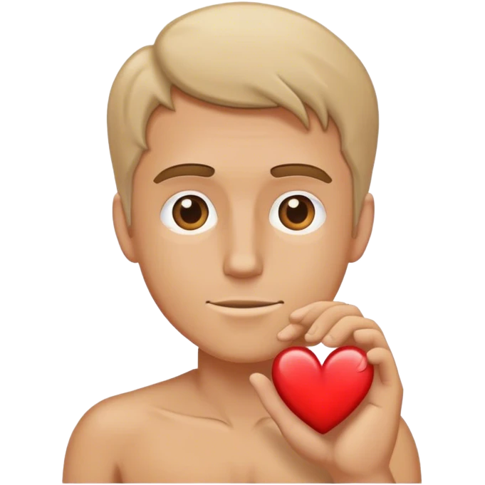 white man showing heart emoji