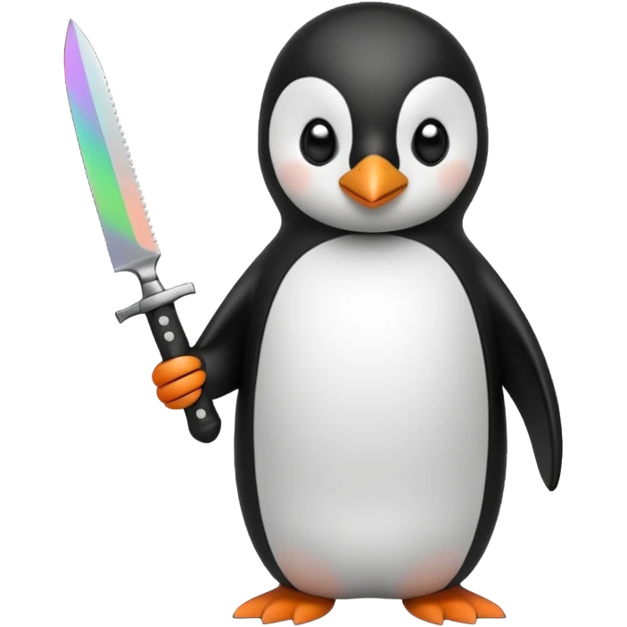 pingüino con un cuchillo emoji