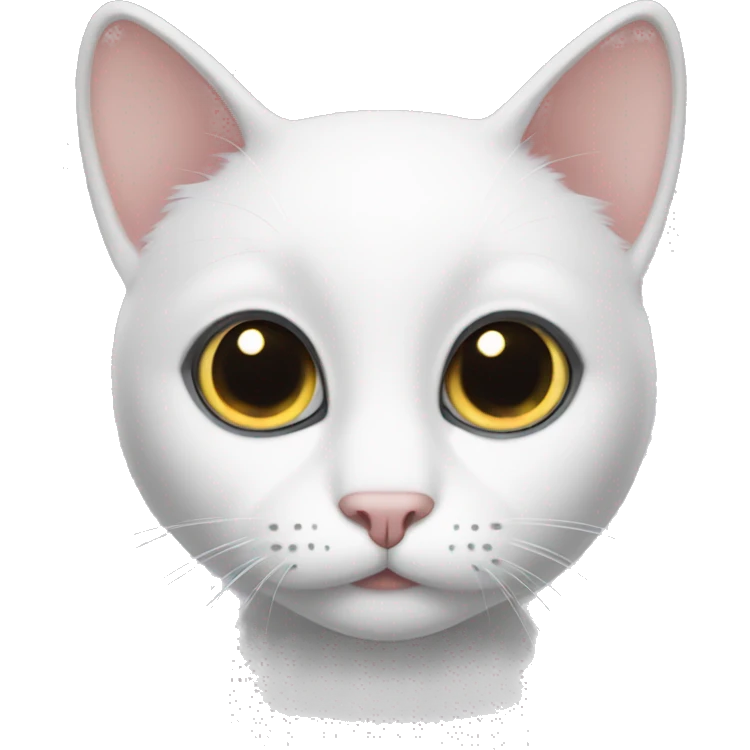 Black and white cat with big eyes  emoji