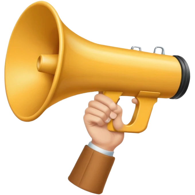 megaphone with a male hand emoji