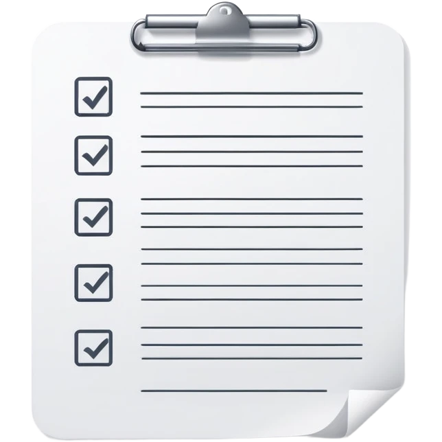 worksheet-style paper with checkboxes and horizontal lines, like a classroom handout emoji
