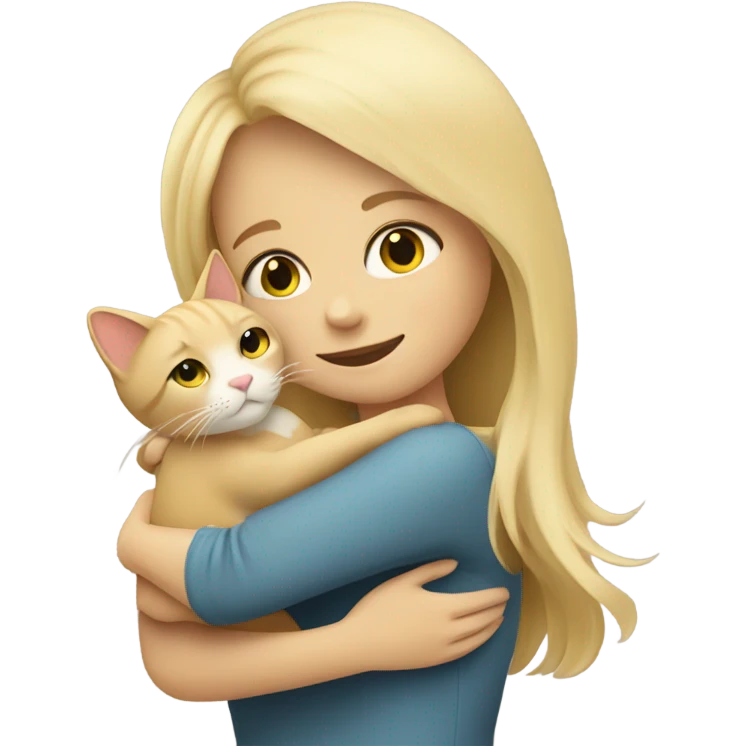 Blondy girl Huggins beige cat  emoji