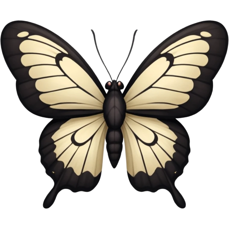 mariposa negra parecida a una polilla emoji
