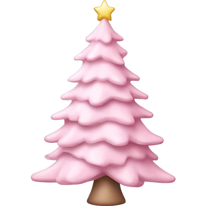 pastel pink christmas tree emoji
