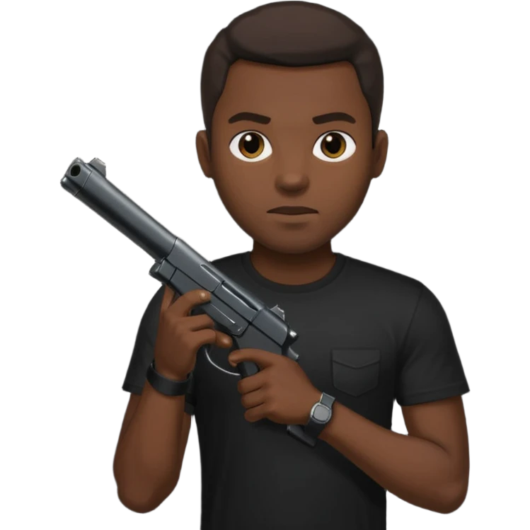 Black guy shooting himself emoji