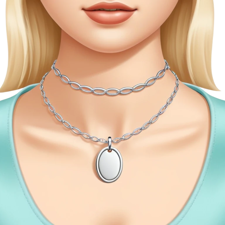 Tiffany oval tag choker necklace emoji