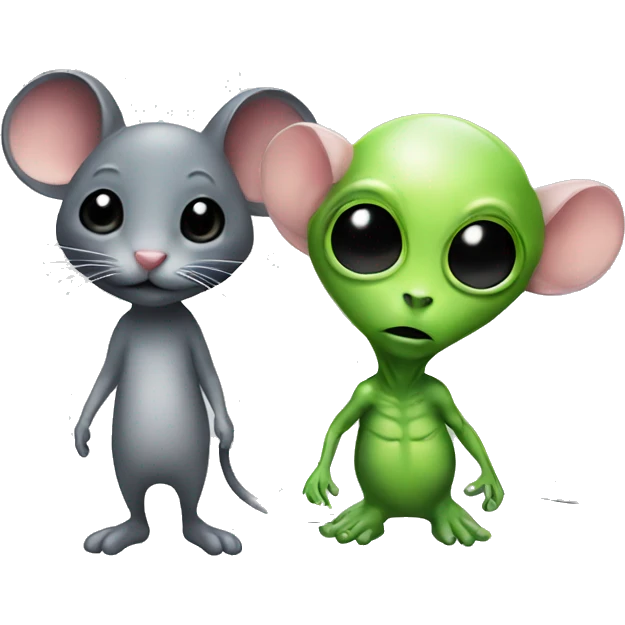 Mouse and alien emoji