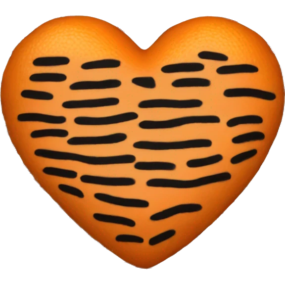 Orange heart with black stripes emoji
