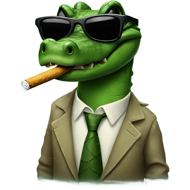alligator smoking cigarette with sunglasses on emoji