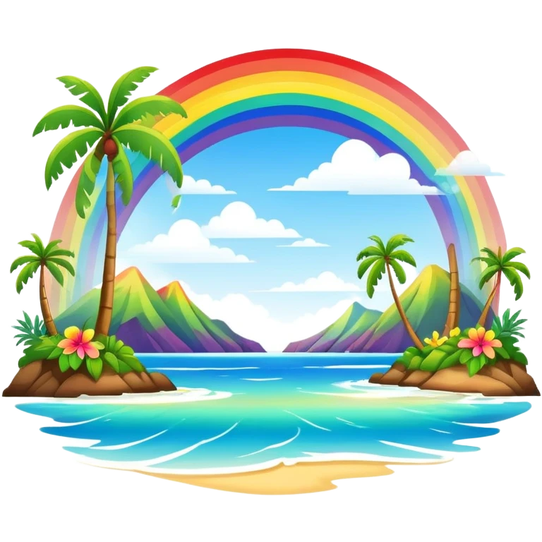 Hawaiian rainbow scenery emoji