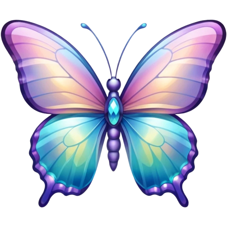Transparent Shiny Glossy Pastel Gradient Hue Iridescent Crystal Butterfly emoji