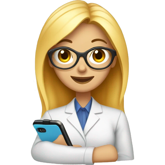esteticista con agendapro en celular emoji
