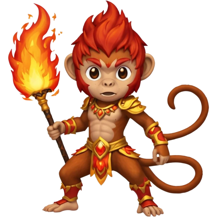 fire elemental monkey warior fire particles emoji