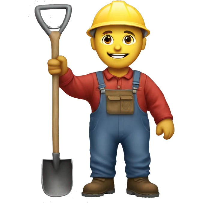 realistic Soviet worker with a shovel emoji