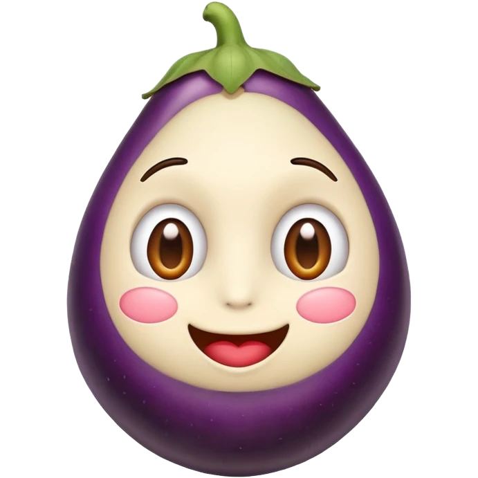 Heart eye emoji but instead of hearts with eggplant emoji emoji