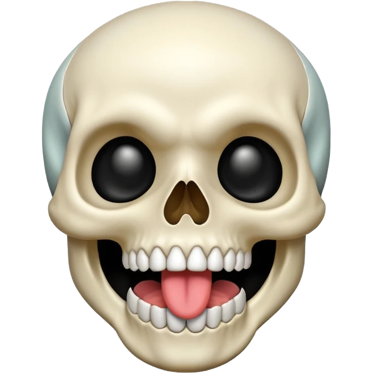 Uma caveira colocando a língua para fora emoji
